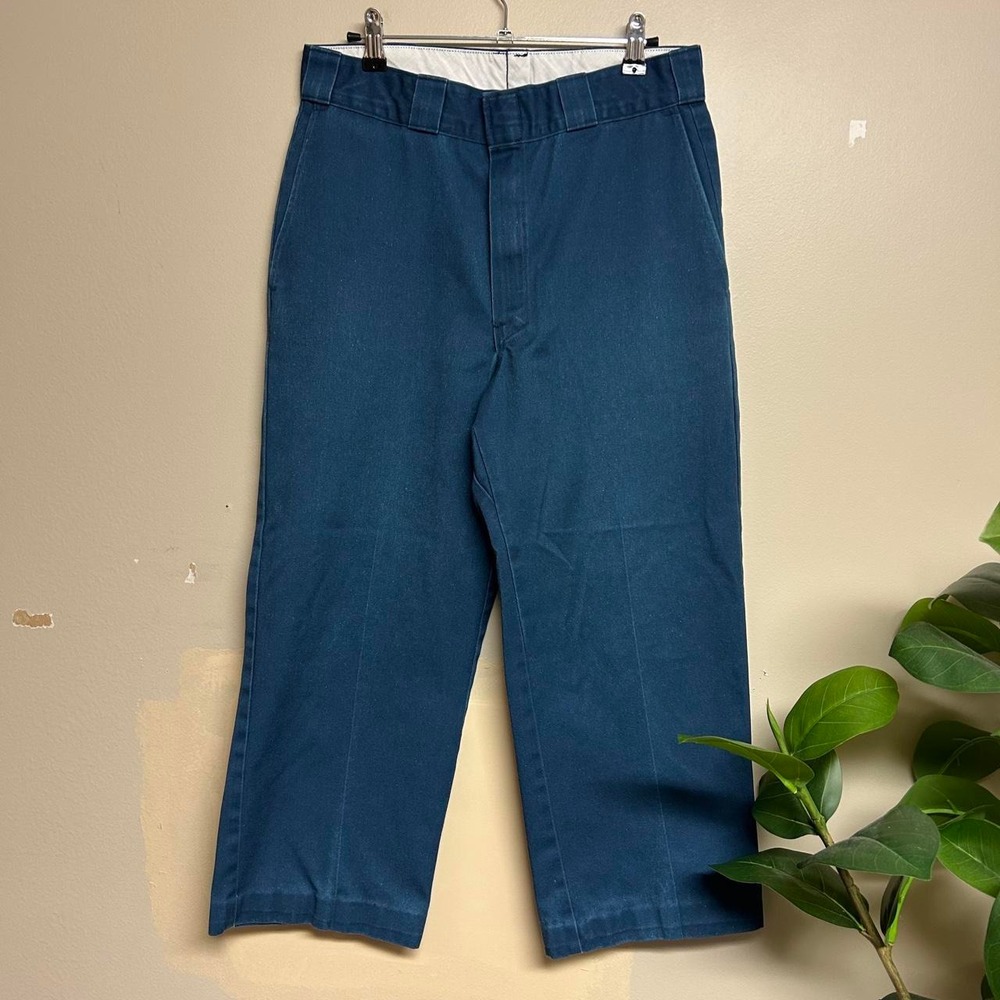 Vintage 80s Dickies Navy Baggy Workwear Pants Mens 30x23 Blue Retro High Rise